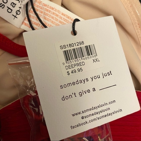 Somedays Lovin Burning Skies Bandeau Top Deep Red XXL - Picture 7 of 7